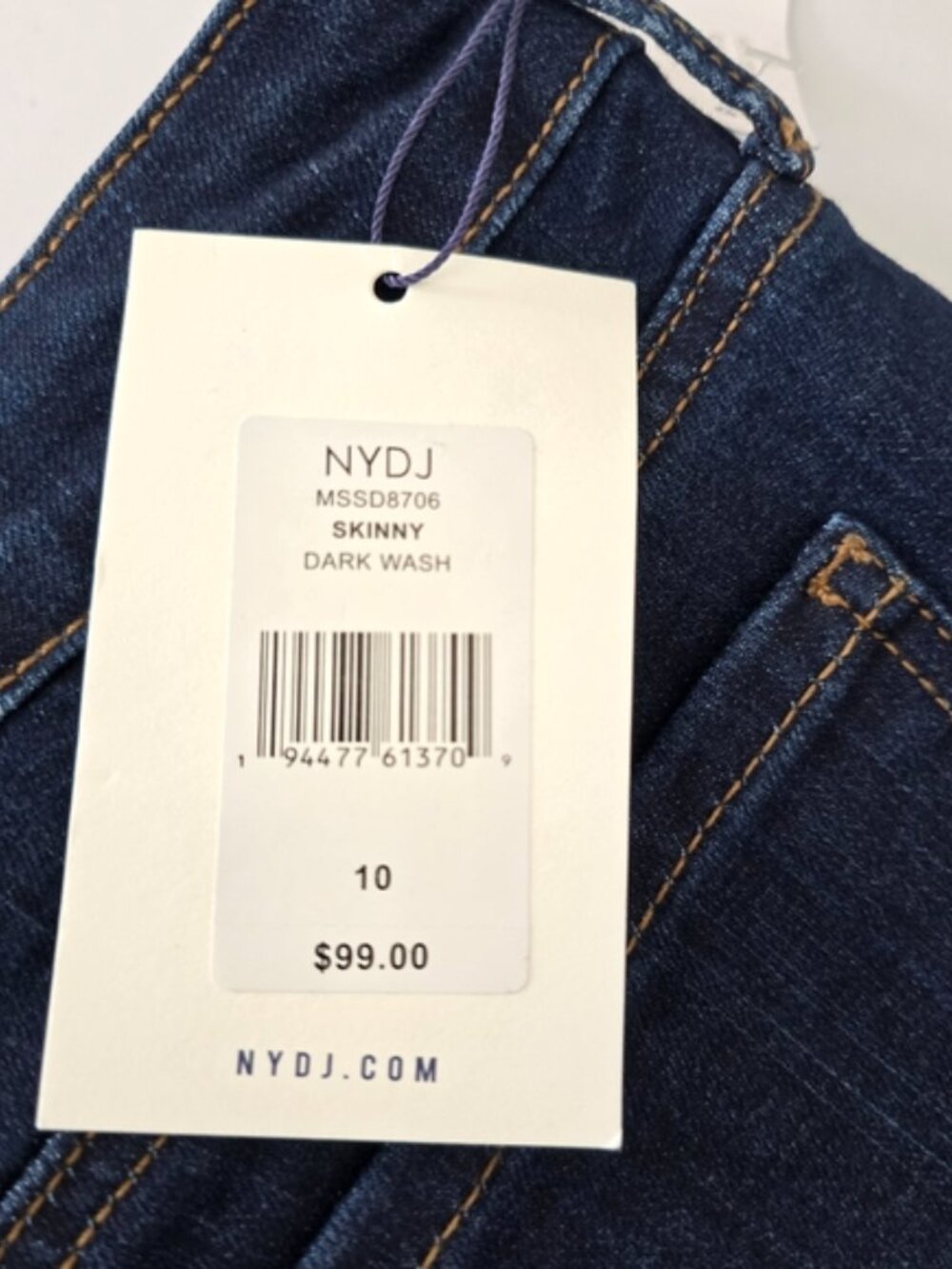 NYDJ Mid Rise Skinny Jeans Dark Wash Size 10 NWT - Picture 9 of 9